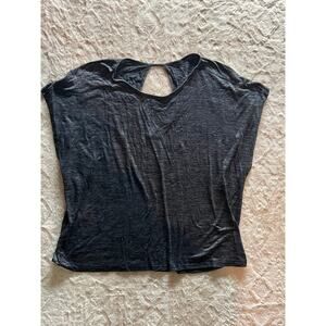 Latched Mama Womens 3X Nursing Top Black Short Sleeve Breastfeeding